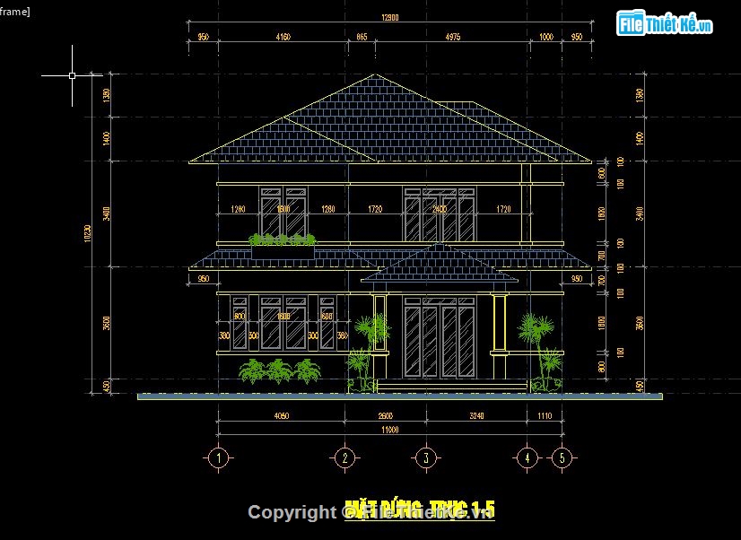 Bản vẽ Biệt thự 2 tầng,Mẫu bản vẽ biệt thự 2 tầng,File cad Biệt thự,Hồ sơ bản vẽ biệt thự,File cad Biệt thự 2 tầng